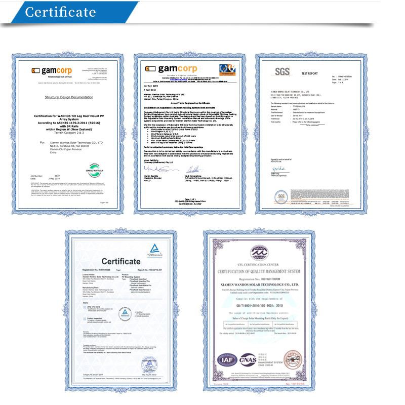 Certificate of Solar Panel Ground Mounting Structure Pile System